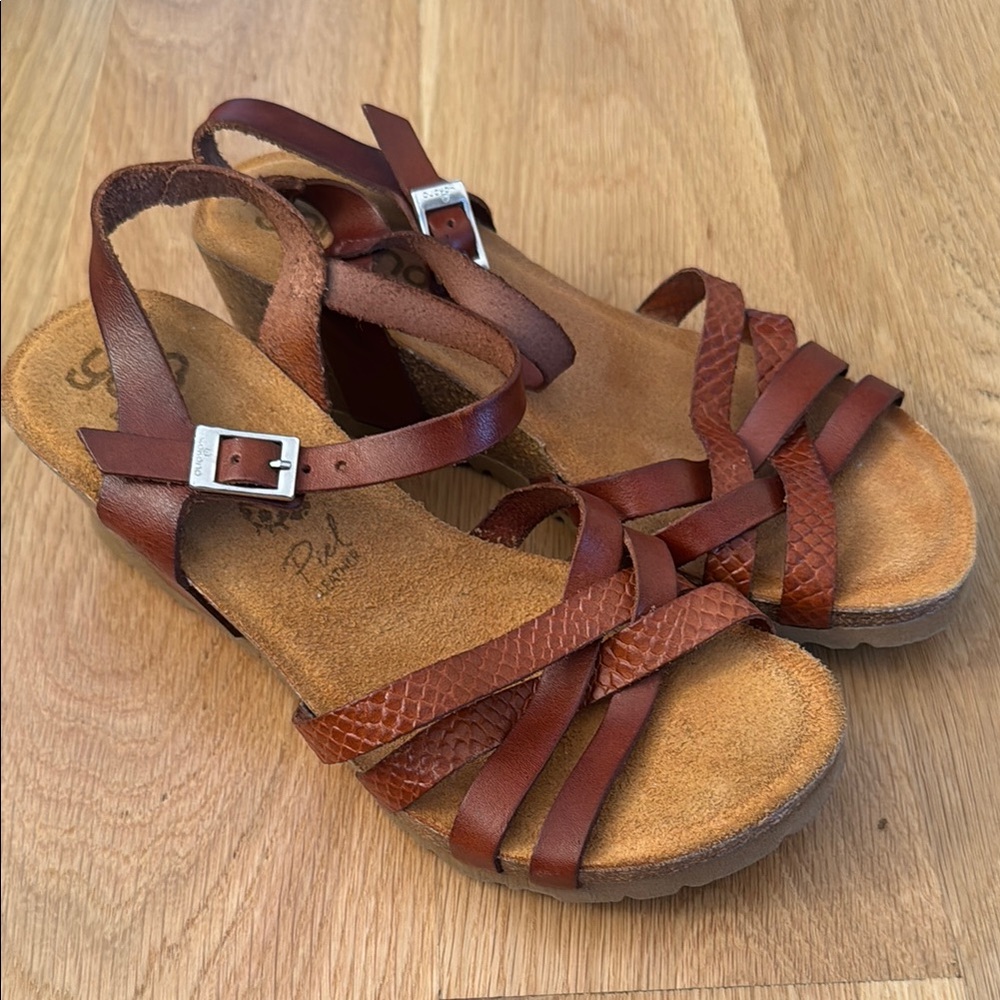 Women’s Brown Comfortable Strappy Gladiator Sandals Shoes Real Leather Spain